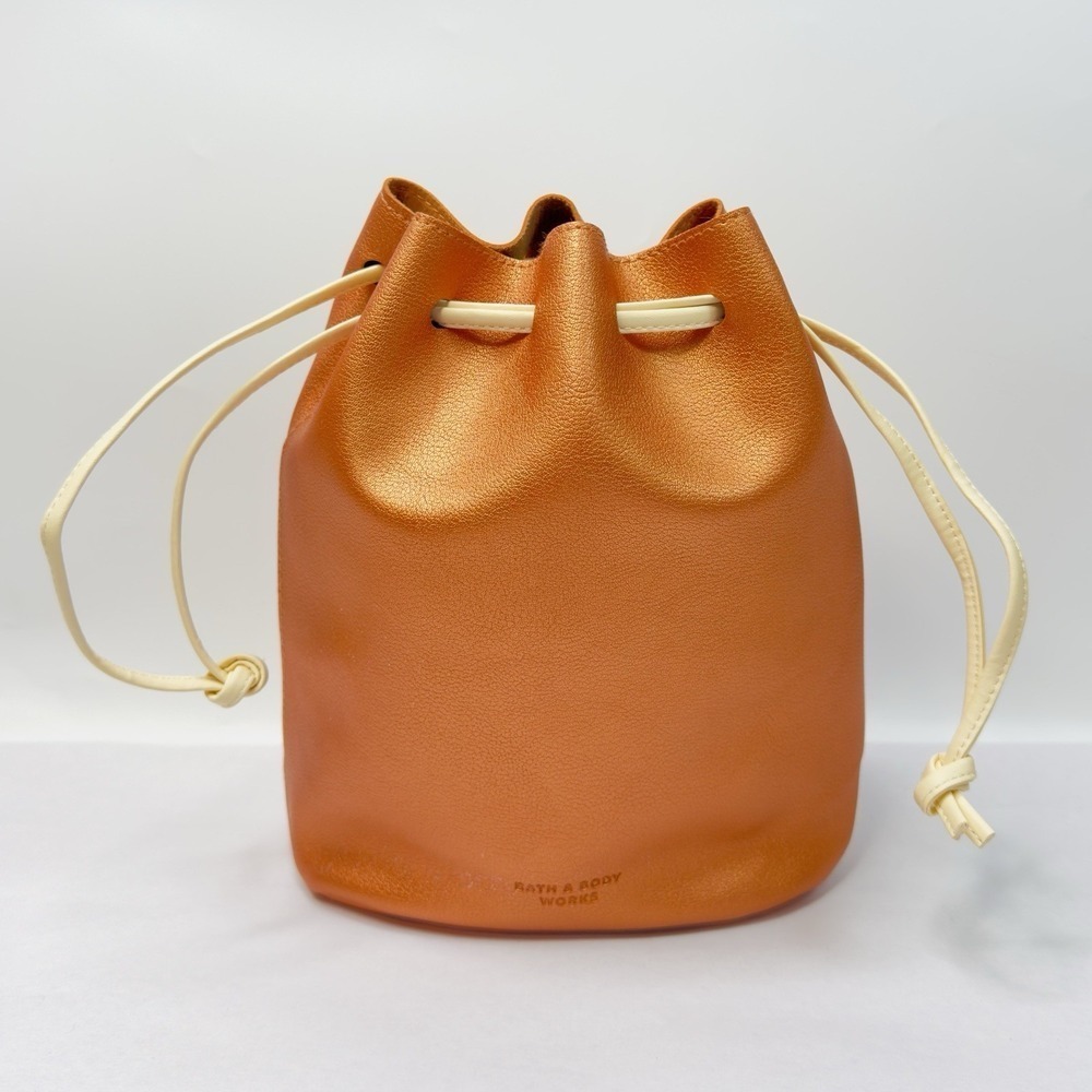Bath Body Bath metallic penny copper color with Tan Drawstring Bag - Picture 2 of 16